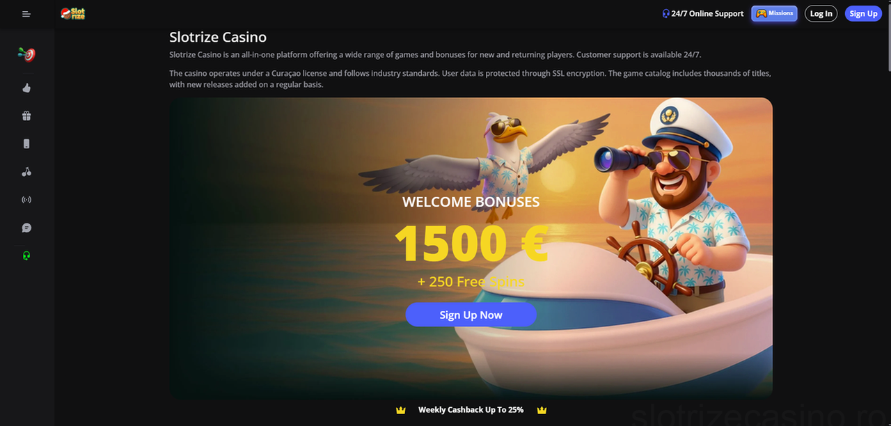 SlotRize Casino - Operatorul Crypto cu 3000+ Jocuri Casino
